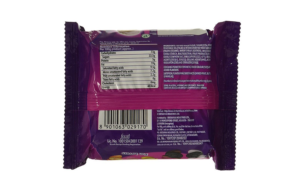 Britannia Treat JimJam Naughty Jam Flavoured Sandwich Biscuits   Pack  150 grams